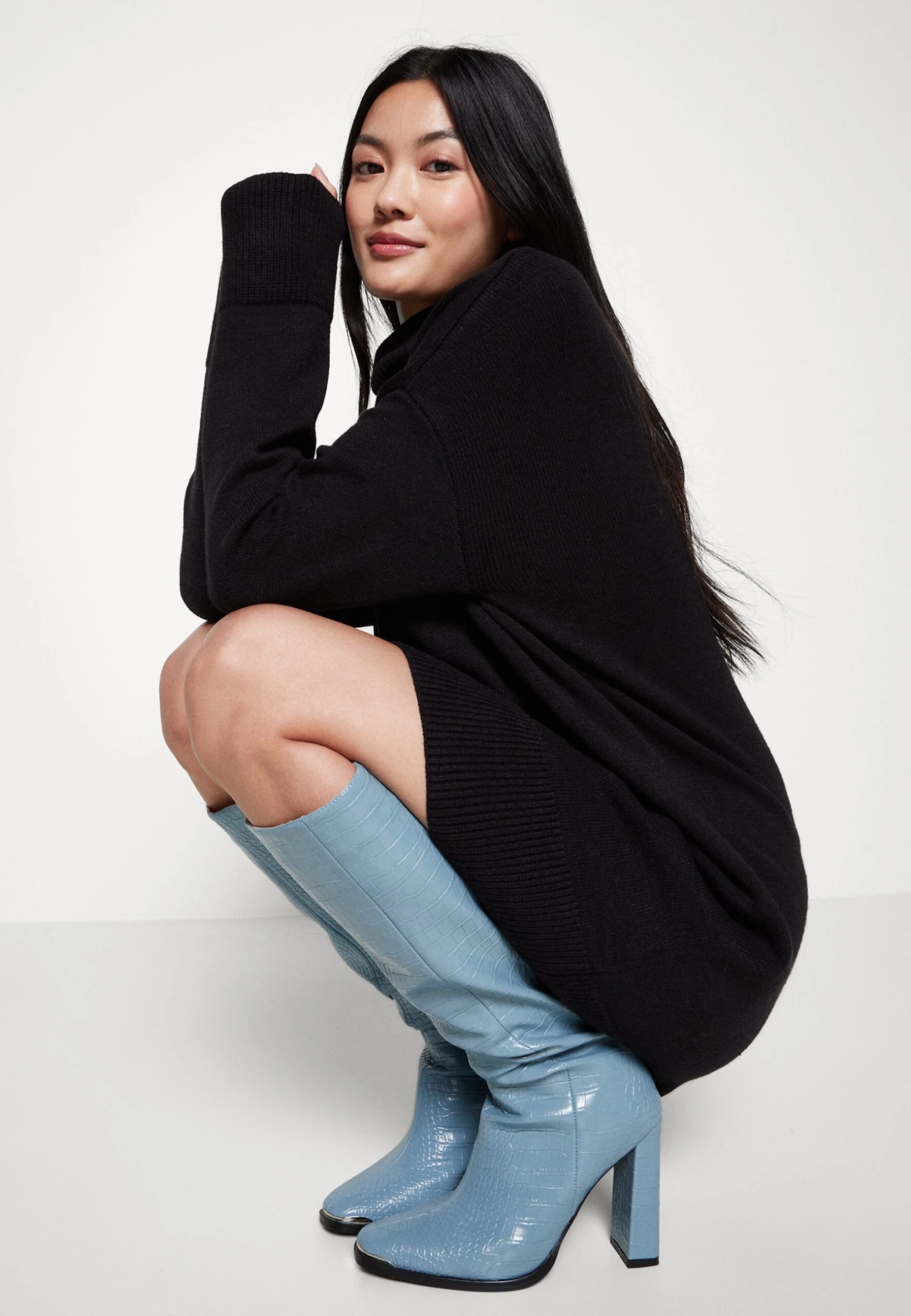 Even&Odd Rollkragen Mini Basic Strickkleid - Robe Pull - Black â Image 4