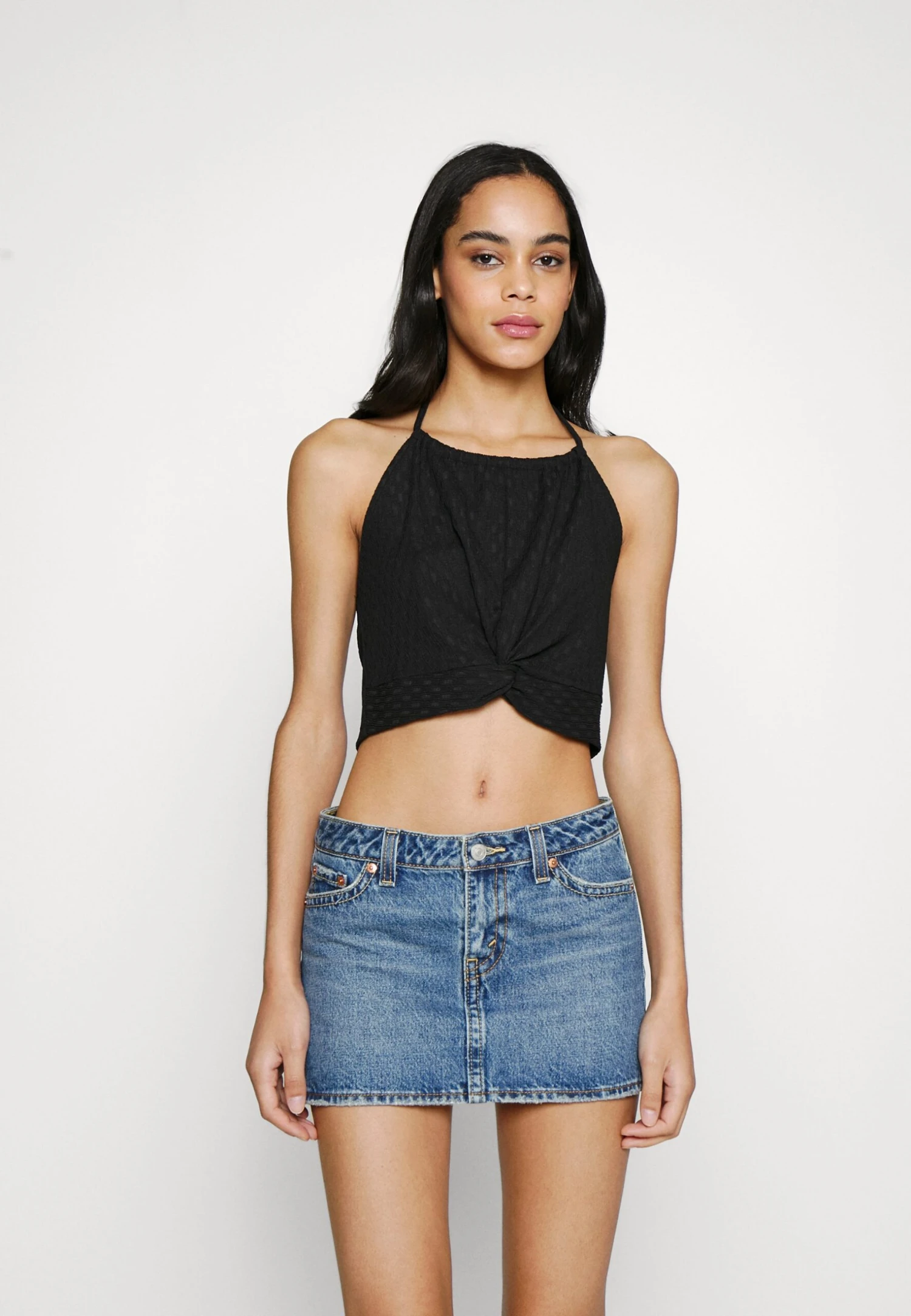 Even&Odd Wrinkle Halter - Débardeur - Black