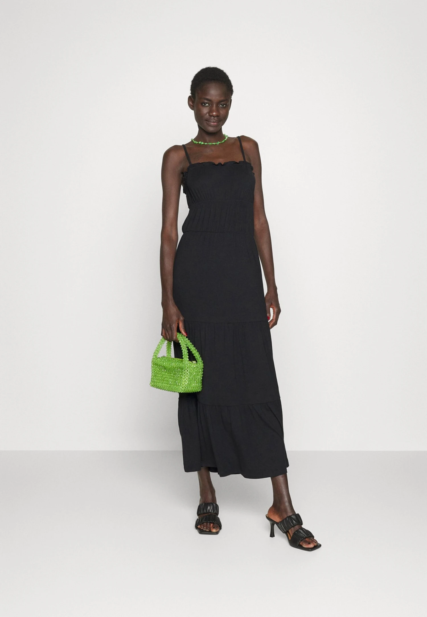 Dress With Tiered Skirt - Robe Longue - 802 - Black â Image 2