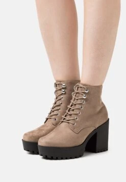 Bottines À Lacets - Taupe
